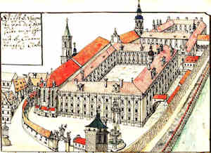 Stift S. Vincenty von der Oderseite an zu sehen mit S. Claren Jungfrl. Closter - Klasztor św. Wincentego i klasztor Klarysek, widok od strony Odry